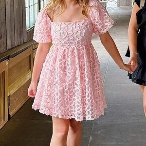 She + Sky Pink Floral Lace Boutique dress